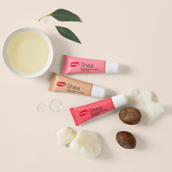 Carmex Shea Lip Balm Tubes with fruit seed oil and shea butter